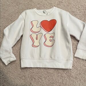 Kids Love Valentine’s Day Graphic Sweatshirt - White and Red